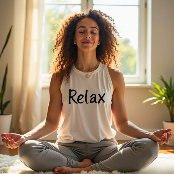 A person sitting in a comfortable position and meditating